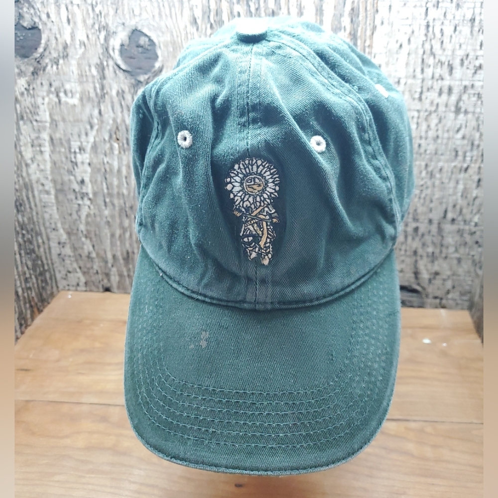 Page & Tuttle Green Denim Adjustable Strapback Baseball Hat Cap One Size